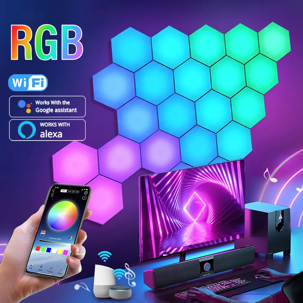 Modular Hexagonal RGB Light Panels
